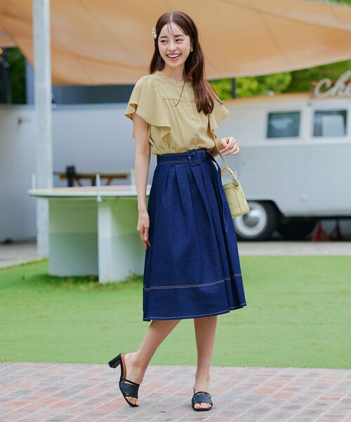 【洗える】フレアスリーブレースブラウス（シャツ/ブラウス）｜Tiaclasse（ティアクラッセ）