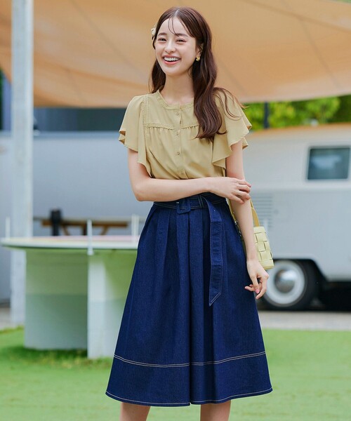 【洗える】フレアスリーブレースブラウス（シャツ/ブラウス）｜Tiaclasse（ティアクラッセ）