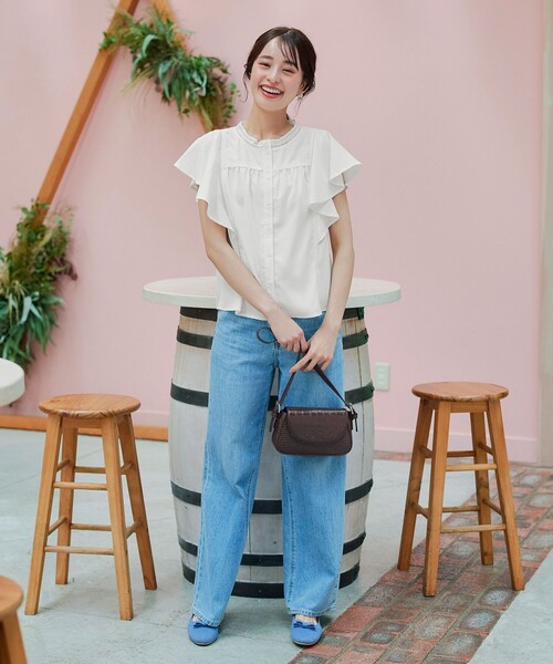 【洗える】フレアスリーブレースブラウス（シャツ/ブラウス）｜Tiaclasse（ティアクラッセ）