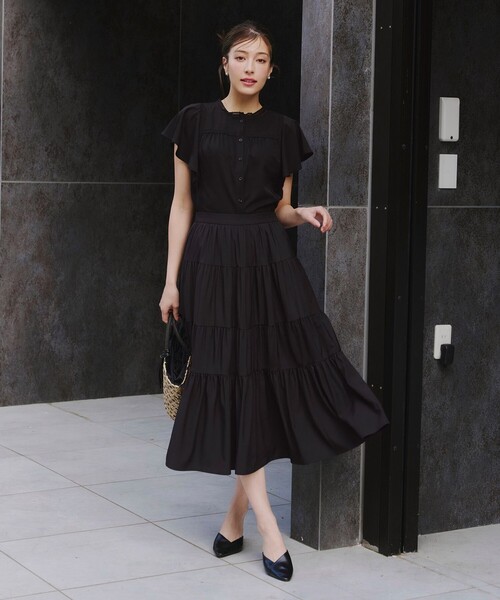 【洗える】フレアスリーブレースブラウス（シャツ/ブラウス）｜Tiaclasse（ティアクラッセ）