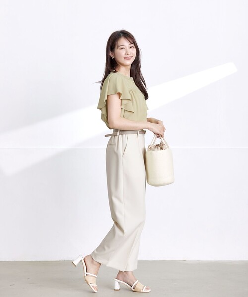 【洗える】フレアスリーブレースブラウス（シャツ/ブラウス）｜Tiaclasse（ティアクラッセ）