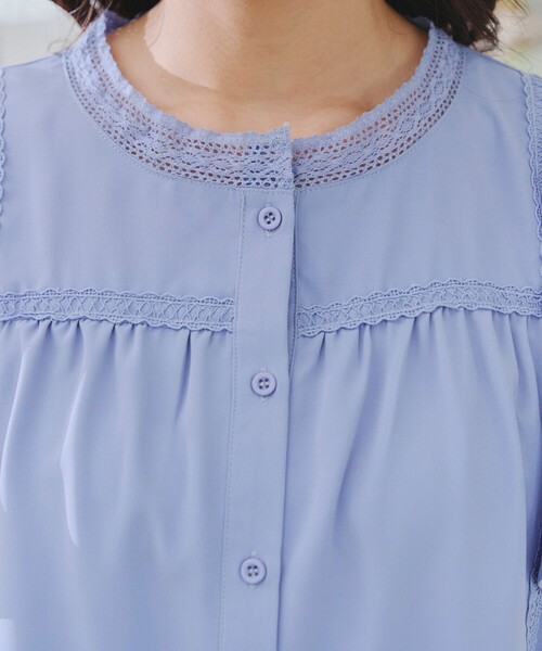 【洗える】フレアスリーブレースブラウス（シャツ/ブラウス）｜Tiaclasse（ティアクラッセ）