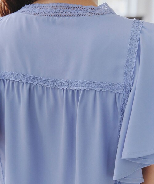 【洗える】フレアスリーブレースブラウス（シャツ/ブラウス）｜Tiaclasse（ティアクラッセ）