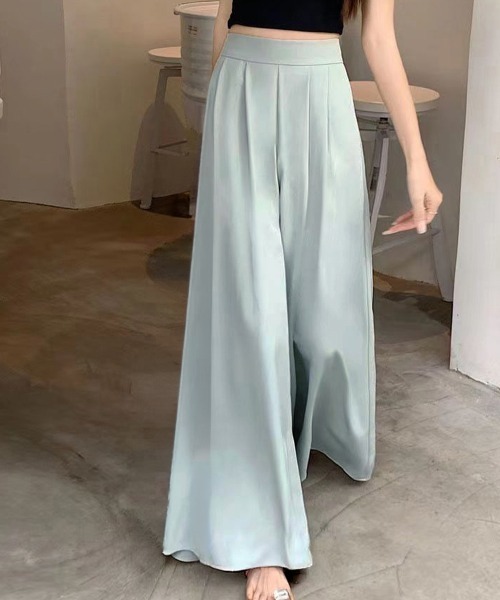 Miniministore（ミニミニストア）の「タック入りスカンツワイドパンツレディース（スラックス・レディース・ブラック/ベージュ/ライトブルー・M/L/S）」の6枚目の写真