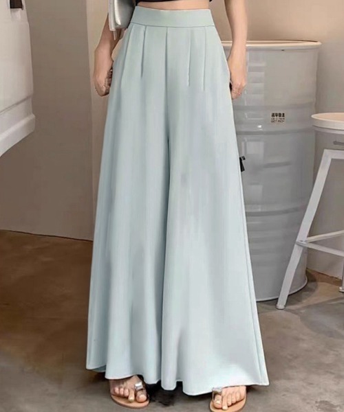 Miniministore（ミニミニストア）の「タック入りスカンツワイドパンツレディース（スラックス・レディース・ブラック/ベージュ/ライトブルー・M/L/S）」の7枚目の写真