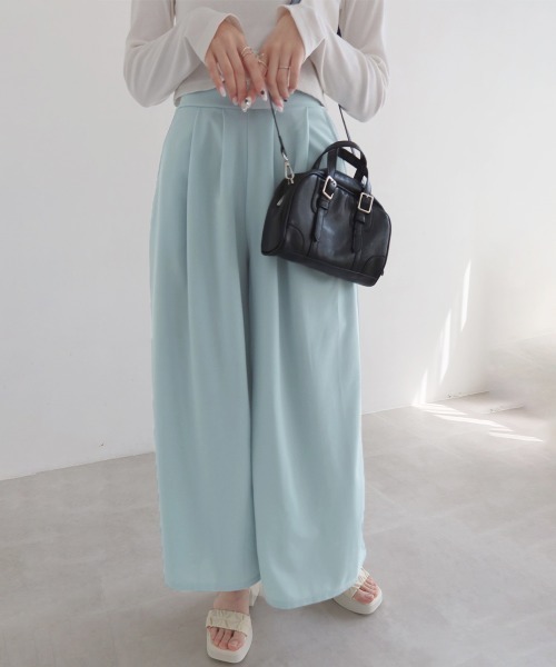 Miniministore（ミニミニストア）の「タック入りスカンツワイドパンツレディース（スラックス・レディース・ブラック/ベージュ/ライトブルー・M/L/S）」の14枚目の写真