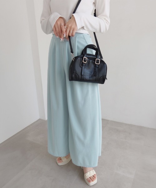 Miniministore（ミニミニストア）の「タック入りスカンツワイドパンツレディース（スラックス・レディース・ブラック/ベージュ/ライトブルー・M/L/S）」の15枚目の写真