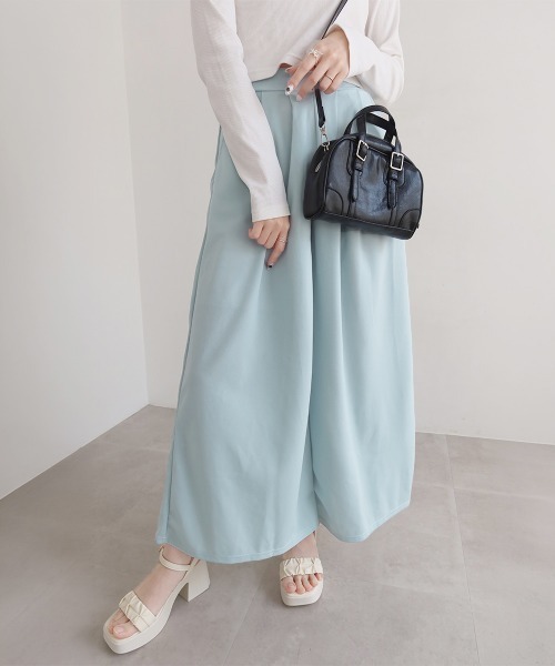 Miniministore（ミニミニストア）の「タック入りスカンツワイドパンツレディース（スラックス・レディース・ブラック/ベージュ/ライトブルー・M/L/S）」の16枚目の写真