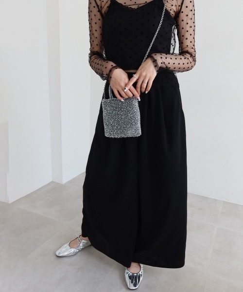 Miniministore（ミニミニストア）の「タック入りスカンツワイドパンツレディース（スラックス・レディース・ブラック/ベージュ/ライトブルー・M/L/S）」の18枚目の写真