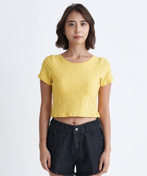 ROXY（ロキシー）の「MINDFUL SUNRISE S/S/ロキシーショート丈半袖ラッシュガード(水着)（ラッシュガード・レディース・ブラック/ホワイト/イエロー・MEDIUM/LARGE/SMALL）」の8枚目の写真