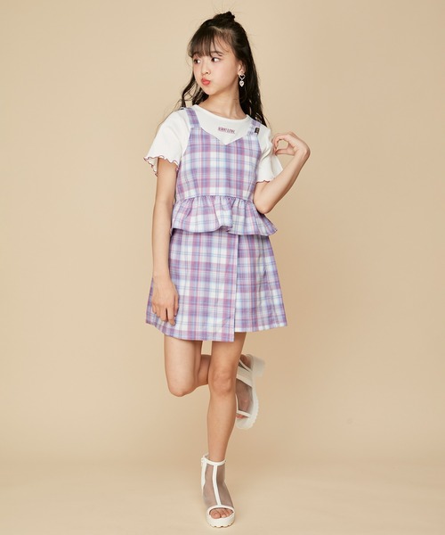 JENNI love（ジェニィラブ）の「【3点セット】ビスチェ付Tシャツ＋ショーパンセット（Tシャツ/カットソー・キッズ・サックスブルー/ラベンダー/ミント/ピンク・130cm/140cm/150cm/160cm）」の8枚目の写真