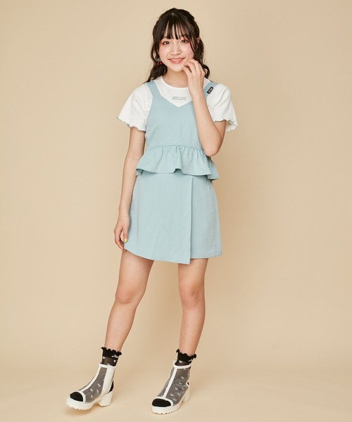 JENNI love（ジェニィラブ）の「【3点セット】ビスチェ付Tシャツ＋ショーパンセット（Tシャツ/カットソー・キッズ・サックスブルー/ラベンダー/ミント/ピンク・130cm/140cm/150cm/160cm）」の16枚目の写真