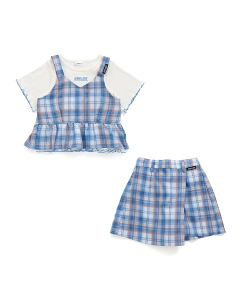 JENNI love（ジェニィラブ）の「【3点セット】ビスチェ付Tシャツ＋ショーパンセット（Tシャツ/カットソー・キッズ・サックスブルー/ラベンダー/ミント/ピンク・130cm/140cm/150cm/160cm）」の17枚目の写真