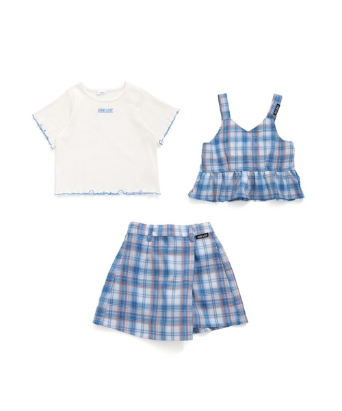 JENNI love（ジェニィラブ）の「【3点セット】ビスチェ付Tシャツ＋ショーパンセット（Tシャツ/カットソー・キッズ・サックスブルー/ラベンダー/ミント/ピンク・130cm/140cm/150cm/160cm）」の19枚目の写真