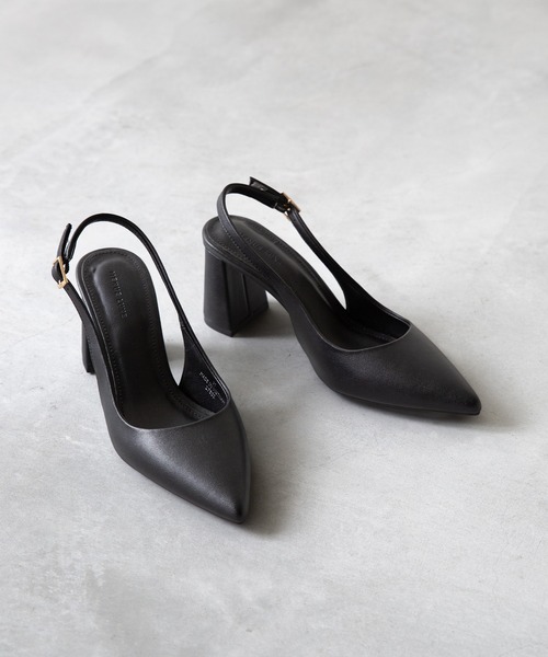 menue luxe(メヌエリュクス)の「スリングバック 台形ヒール パンプス(パンプス・レディース・ベージュ/ホワイト/ブラック/ブラウン系・35/36/37/38/39)」の16枚目の写真