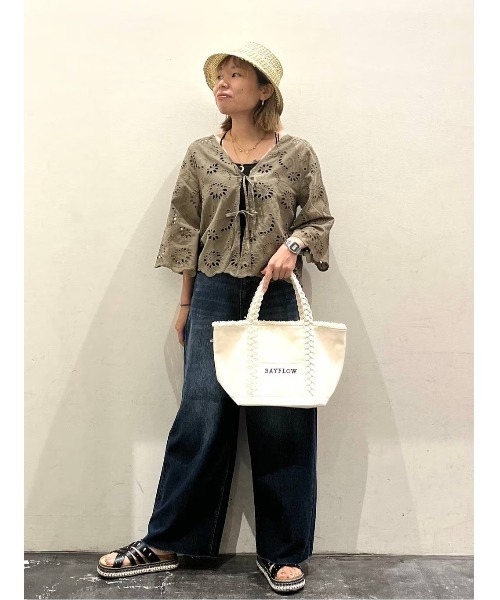 BAYFLOW（ベイフロー）の「２WAYスカラップレースプルオーバー（シャツ/ブラウス・レディース・カーキ/ブラック/オフホワイト・FREE）」の13枚目の写真