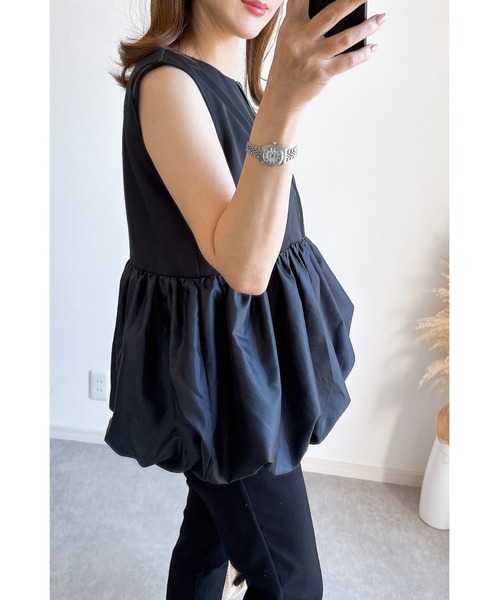 &. NOSTALGIA（アンドドットノスタルジア）の「【ZOZO限定】ジップバルーンジレベスト（ベスト・レディース・ホワイト/ブラック・M）」の21枚目の写真