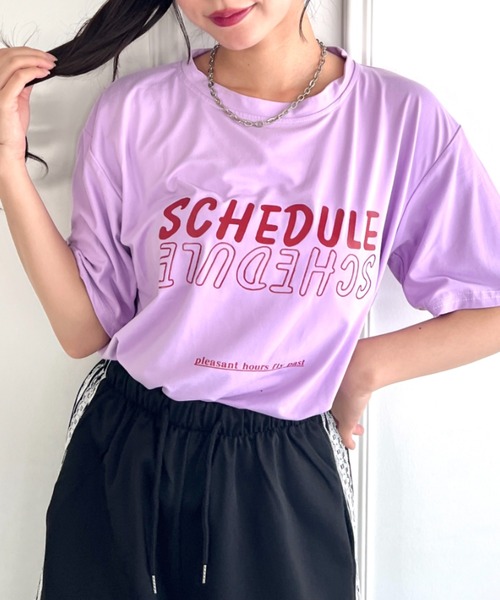 SOLLON.（ソルロン）の「配色ロゴプリントTシャツ（Tシャツ/カットソー・レディース・イエロー/ラベンダー/ブラック/グレー/ホワイト/ミント・FREE）」の5枚目の写真