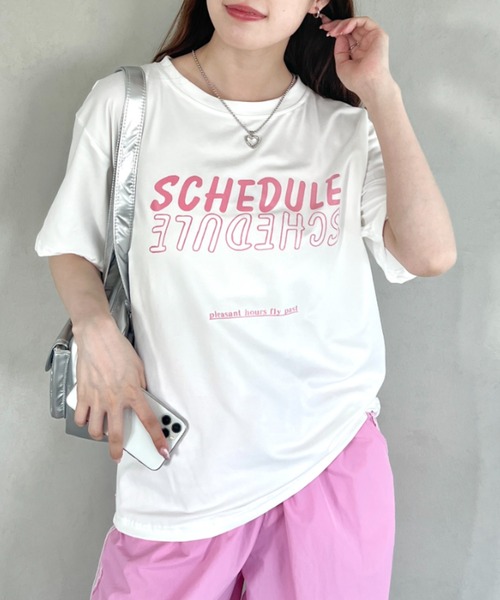 SOLLON.（ソルロン）の「配色ロゴプリントTシャツ（Tシャツ/カットソー・レディース・イエロー/ラベンダー/ブラック/グレー/ホワイト/ミント・FREE）」の2枚目の写真