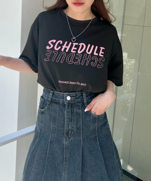 SOLLON.（ソルロン）の「配色ロゴプリントTシャツ（Tシャツ/カットソー・レディース・イエロー/ラベンダー/ブラック/グレー/ホワイト/ミント・FREE）」の12枚目の写真