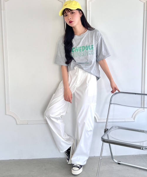 SOLLON.（ソルロン）の「配色ロゴプリントTシャツ（Tシャツ/カットソー・レディース・イエロー/ラベンダー/ブラック/グレー/ホワイト/ミント・FREE）」の18枚目の写真