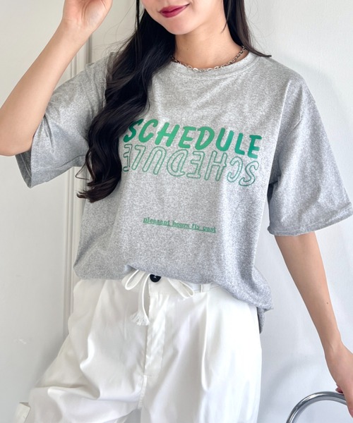 SOLLON.（ソルロン）の「配色ロゴプリントTシャツ（Tシャツ/カットソー・レディース・イエロー/ラベンダー/ブラック/グレー/ホワイト/ミント・FREE）」の14枚目の写真