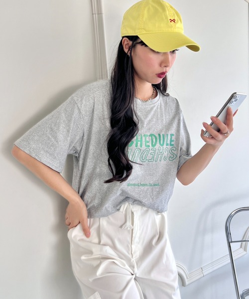 SOLLON.（ソルロン）の「配色ロゴプリントTシャツ（Tシャツ/カットソー・レディース・イエロー/ラベンダー/ブラック/グレー/ホワイト/ミント・FREE）」の15枚目の写真