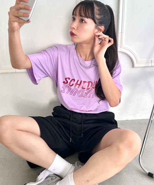 SOLLON.（ソルロン）の「配色ロゴプリントTシャツ（Tシャツ/カットソー・レディース・イエロー/ラベンダー/ブラック/グレー/ホワイト/ミント・FREE）」の22枚目の写真