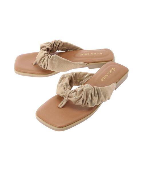 ehka sopo(エヘカソポ)の「トングリボンラメサンダル(サンダル・レディース・ブラック/ゴールド/シルバー・M/L)」の10枚目の写真