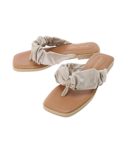 ehka sopo(エヘカソポ)の「トングリボンラメサンダル(サンダル・レディース・ブラック/ゴールド/シルバー・M/L)」の9枚目の写真