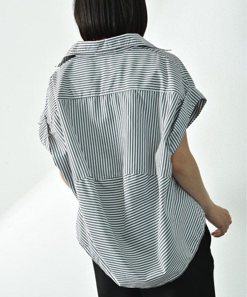 INTERPLANET（インタープラネット）の「ストライプブラウス（シャツ/ブラウス・レディース・グリーン/グレー/ブルー・FREE）」の21枚目の写真