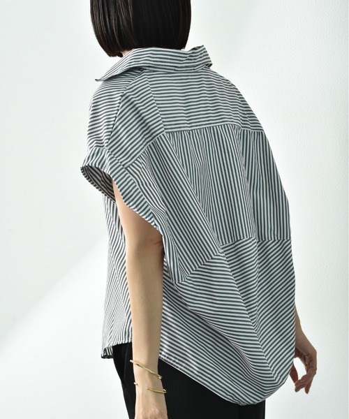 INTERPLANET（インタープラネット）の「ストライプブラウス（シャツ/ブラウス・レディース・グリーン/グレー/ブルー・FREE）」の20枚目の写真