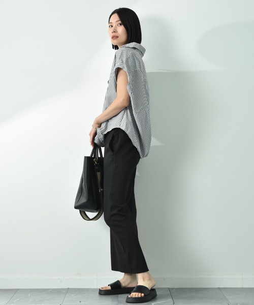 INTERPLANET（インタープラネット）の「ストライプブラウス（シャツ/ブラウス・レディース・グリーン/グレー/ブルー・FREE）」の16枚目の写真