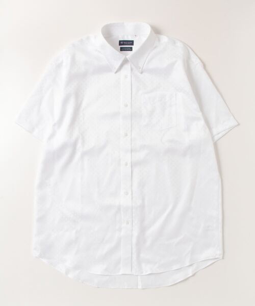 TOKYO SHIRTS(トウキョウシャツ)の「超形態安定ノーアイロン ボタンダウン 半袖ビジネスワイシャツ(大きいサイズ)(ビジネスシャツ・メンズ・ホワイト・首回り45cm/首回り47cm)」の4枚目の写真