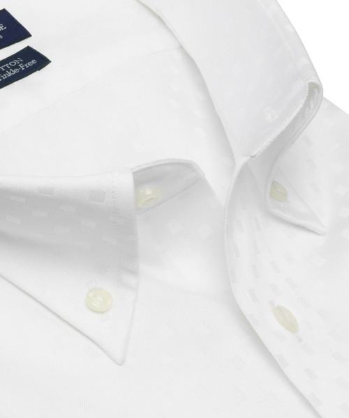 TOKYO SHIRTS(トウキョウシャツ)の「超形態安定ノーアイロン ボタンダウン 半袖ビジネスワイシャツ(大きいサイズ)(ビジネスシャツ・メンズ・ホワイト・首回り45cm/首回り47cm)」の6枚目の写真