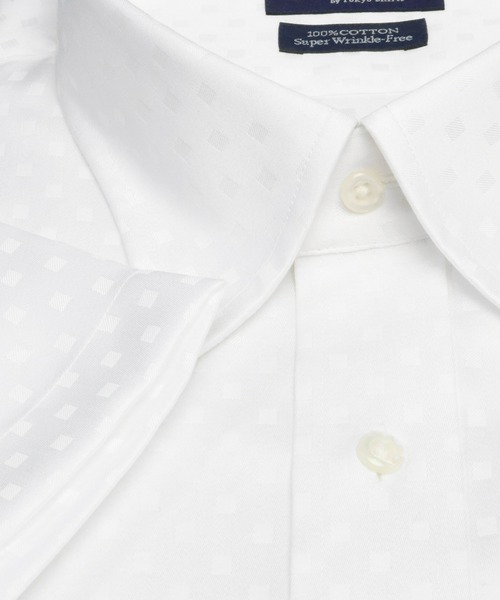 TOKYO SHIRTS(トウキョウシャツ)の「超形態安定ノーアイロン ボタンダウン 半袖ビジネスワイシャツ(大きいサイズ)(ビジネスシャツ・メンズ・ホワイト・首回り45cm/首回り47cm)」の2枚目の写真