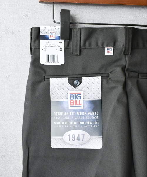 BIG BILL（ビッグビル）の「【IW4】【BIGBILL】PREMIUM REGULAR FIT WORK PANT　ビッグビル　ワークパンツ（チノパンツ・メンズ・グリーン/ブラウン/ネイビー/ベージュ/グレー・30inch/34inch）」の11枚目の写真