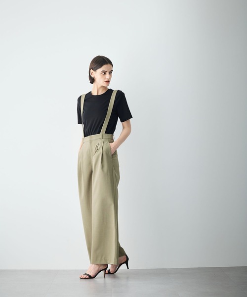 N.O.R.C(ノーク)の「ウォッシャブルサス付ワイドパンツ(スラックス・レディース・カーキ/チャコール/ネイビー・S/M)」の3枚目の写真