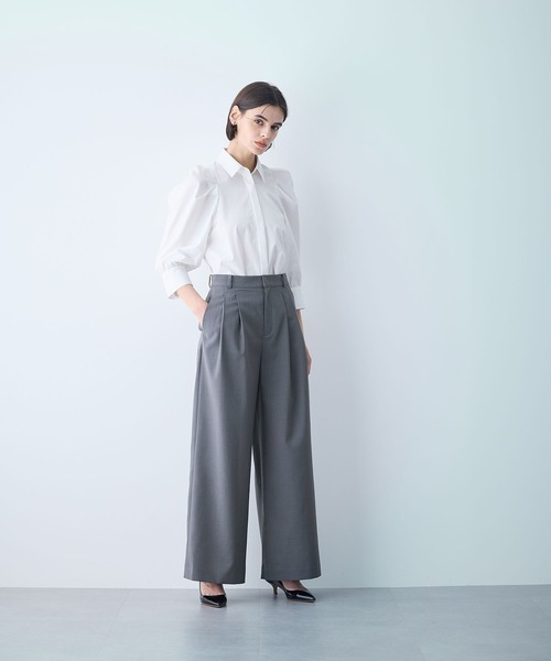 N.O.R.C(ノーク)の「ウォッシャブルサス付ワイドパンツ(スラックス・レディース・カーキ/チャコール/ネイビー・S/M)」の6枚目の写真