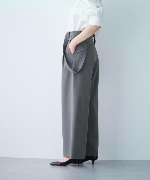 N.O.R.C(ノーク)の「ウォッシャブルサス付ワイドパンツ(スラックス・レディース・カーキ/チャコール/ネイビー・S/M)」の7枚目の写真