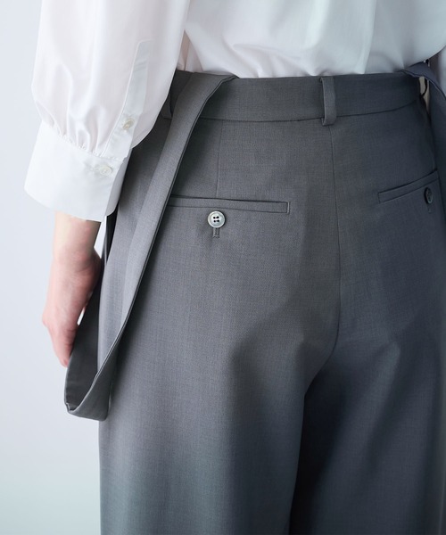 N.O.R.C(ノーク)の「ウォッシャブルサス付ワイドパンツ(スラックス・レディース・カーキ/チャコール/ネイビー・S/M)」の9枚目の写真