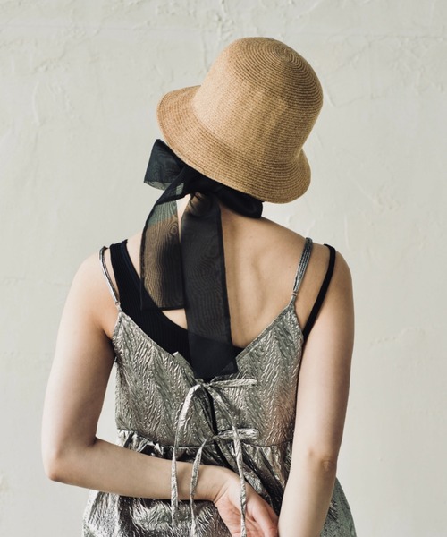 ORIENT MILLINERY（オリエント ミリナリー）の「KAJA【ｶﾊ】シアーリボンブレードクロッシェ（ハット・レディース・ナチュラル/モカ・FREE）」の16枚目の写真