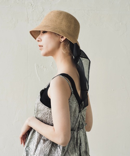 ORIENT MILLINERY（オリエント ミリナリー）の「KAJA【ｶﾊ】シアーリボンブレードクロッシェ（ハット・レディース・ナチュラル/モカ・FREE）」の20枚目の写真