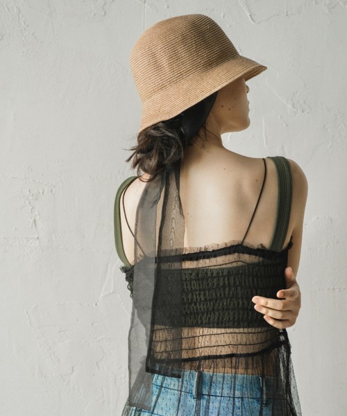 ORIENT MILLINERY（オリエント ミリナリー）の「KAJA【ｶﾊ】シアーリボンブレードクロッシェ（ハット・レディース・ナチュラル/モカ・FREE）」の12枚目の写真
