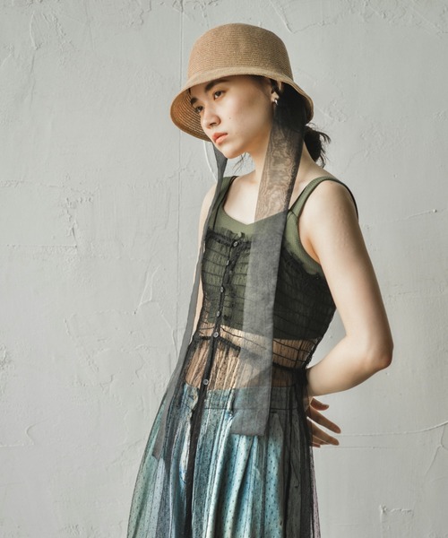 ORIENT MILLINERY（オリエント ミリナリー）の「KAJA【ｶﾊ】シアーリボンブレードクロッシェ（ハット・レディース・ナチュラル/モカ・FREE）」の11枚目の写真