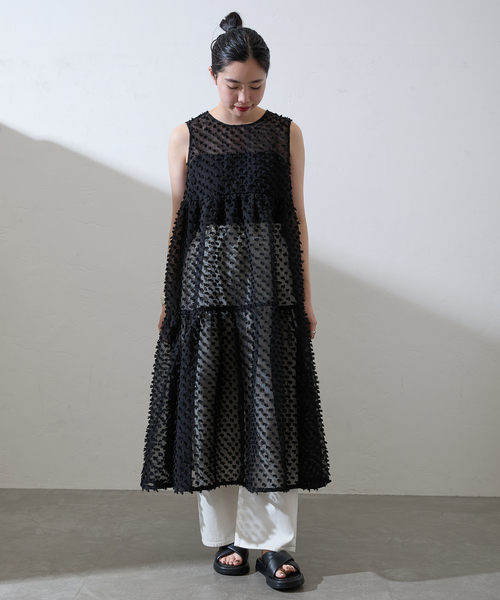 IENA（イエナ）の「TORRAZZO DONNA/トラッゾドンナ 2way dot tiered OP ワンピース 6244-542（ワンピース・レディース・ブラック・FREE）」の2枚目の写真