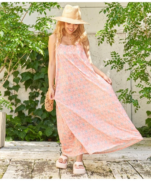 anap mimpi（アナップミンピ）の「タイルデザインフレアマキシワンピース（ワンピース・レディース・ピンク/ミント・FREE）」の7枚目の写真