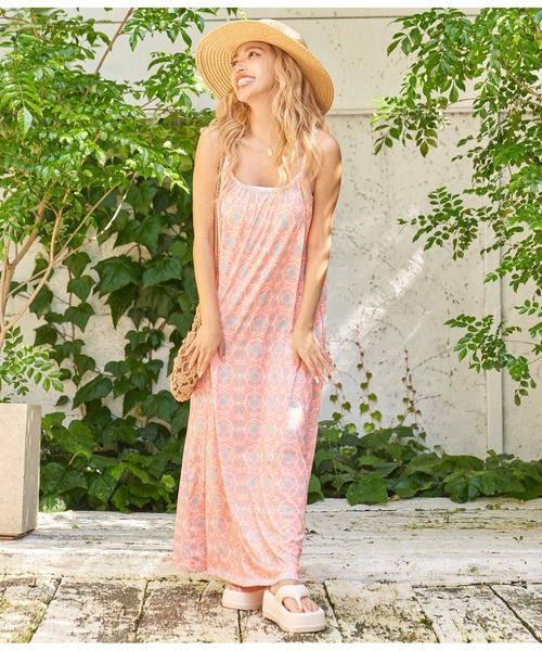 anap mimpi（アナップミンピ）の「タイルデザインフレアマキシワンピース（ワンピース・レディース・ピンク/ミント・FREE）」の8枚目の写真