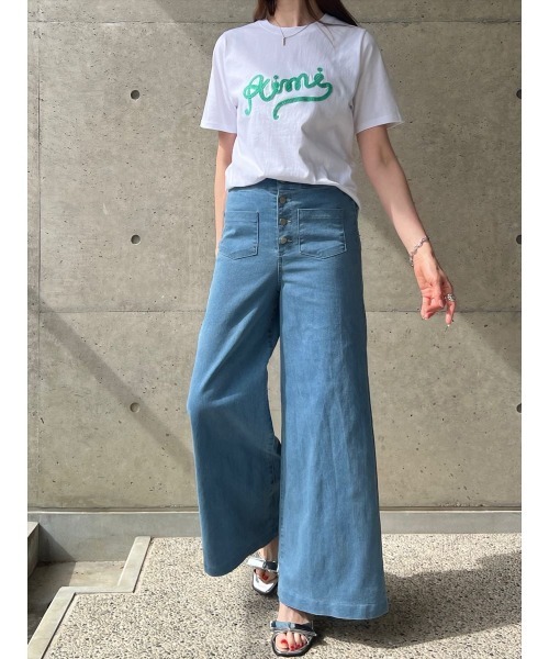 Day and Grade（デイアンドグレイド）の「ワイドデニムパンツ（デニムパンツ・レディース・インディゴブルー・FREE）」の4枚目の写真