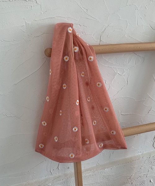 Mignonjour(ミニョンジュール)の「Mignonjour/デイジー柄シアートートバッグ M2476(トートバッグ・レディース・ホワイト/パープル/ベージュ/グリーン/ピンク/ベビーピンク/ブラック/ブルー・FREE)」の7枚目の写真